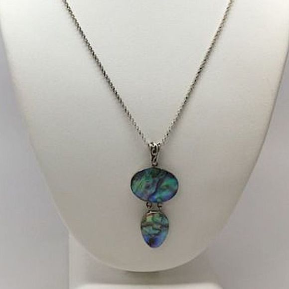 Abalone and Sterling Silver Necklace - Picture 3 of 7